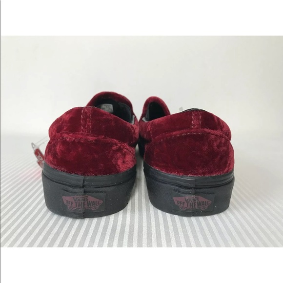 Vans Classic Slip-On Velvet Oxblood Sneakers NWB - Picture 3 of 7